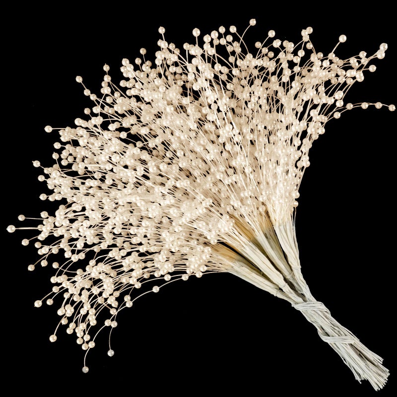 CHENXIN 50pcs Beaded Stick Bride Wedding Pearl Bouquet Party Decoration (Ivory) - Image 1